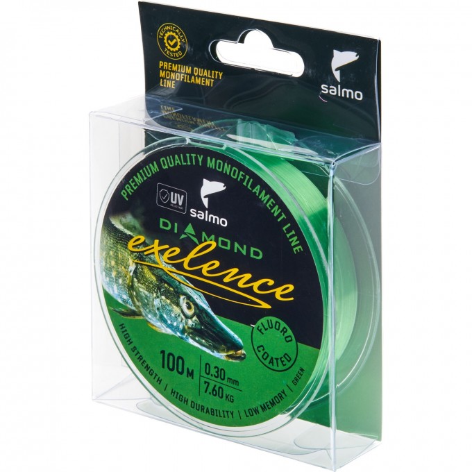 Леска монофильная SALMO DIAMOND EXELENCE FLUORO COATED Green 100/030 4031-030