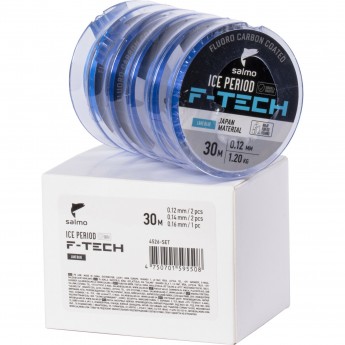 Леска монофильные зимние SALMO ICE PERIOD F-TECH LAKE BLUE 5шт. набор