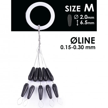 Стопоры резиновые SALMO RUBBER CONE STOPS р.002M 10шт.